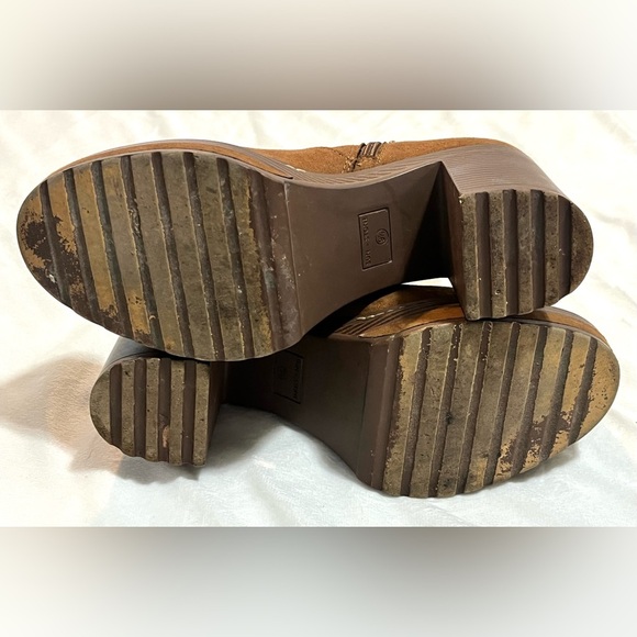 Sun + Stone Women’s Brown Suede Zip-Up Heeled Ankle Boots Size 9.5 - Picture 8 of 14